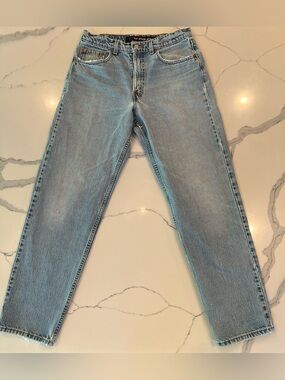 1990s Vintage Levi's Special Reserve Light Blue Relaxed Straight Jeans